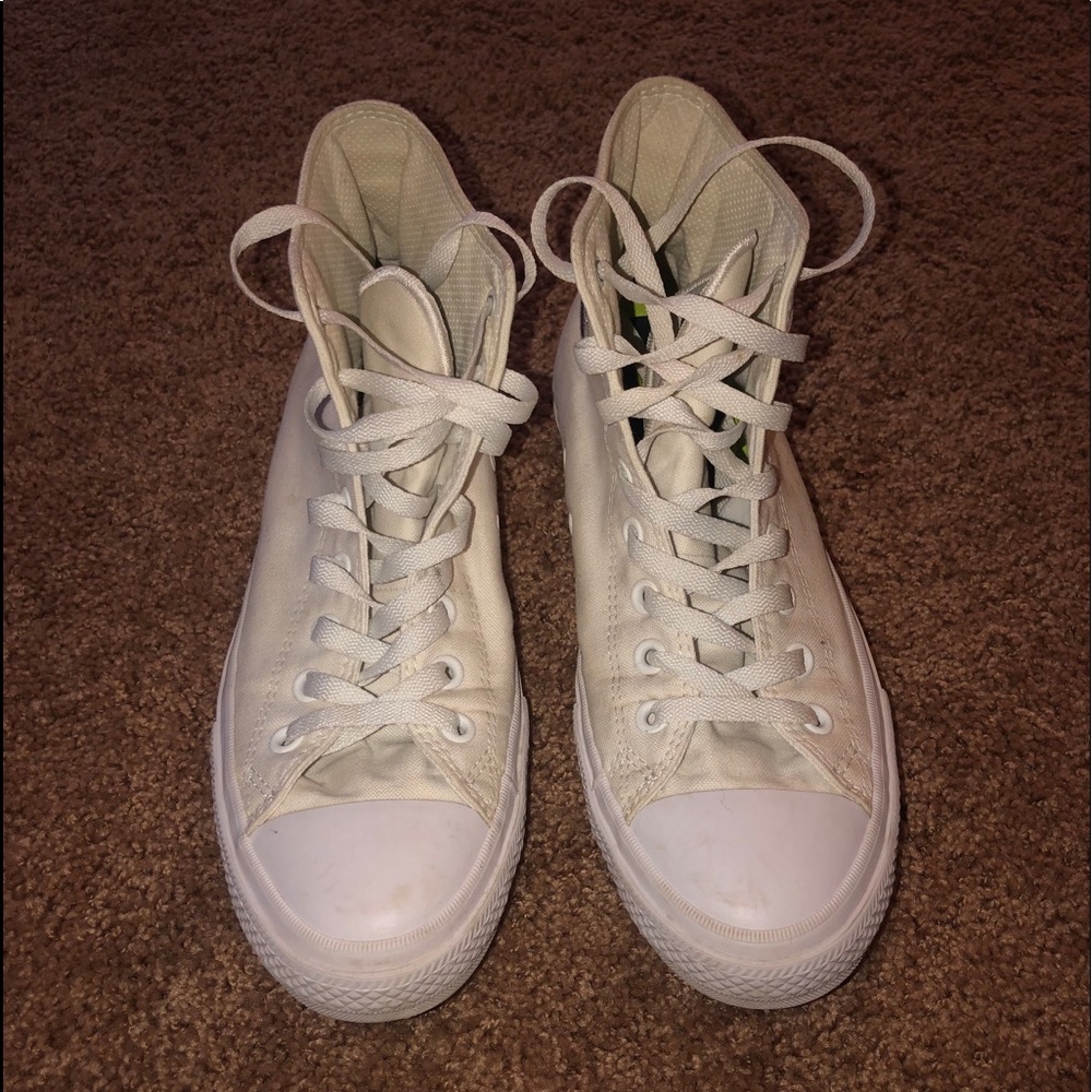 All White High Top Converse